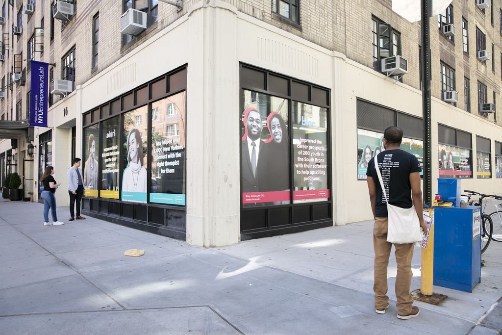 5 years  150,000 visitors  1,000 startups coached  Happy birthday to the Leslie eLab (@NYUEntrepreneur)!   : These window displays at 16 Washington Place show just a few examples of how NYU entrepreneurs are making an impact: 